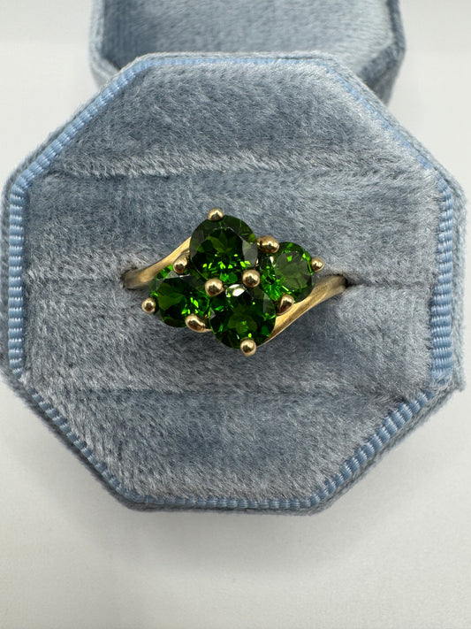 9ct gold diopside ring