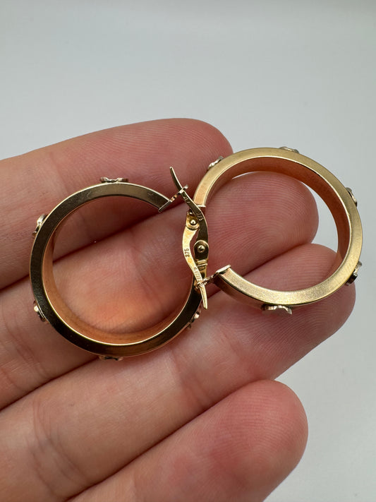 9ct gold screw style creole earrings
