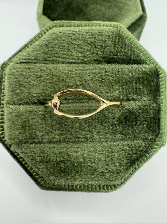 9ct gold wishbone ring