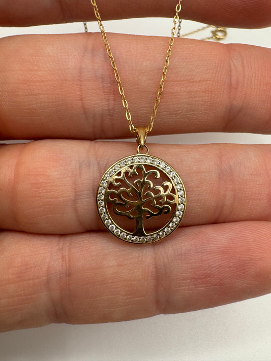 9ct gold tree of life necklace
