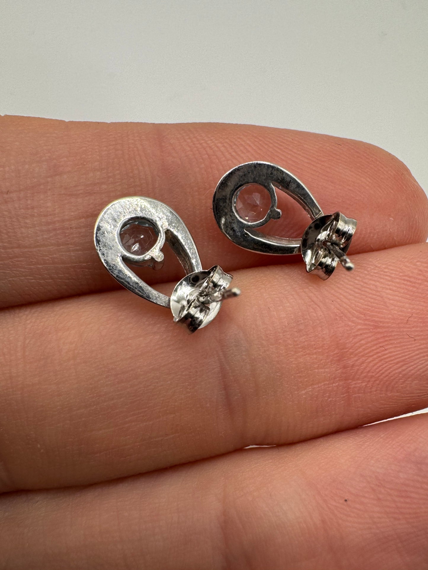 9ct white gold topaz earrings