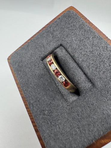 9ct gold tourmaline and diamond ring