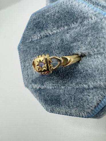 9ct gold moonstone gypsy ring