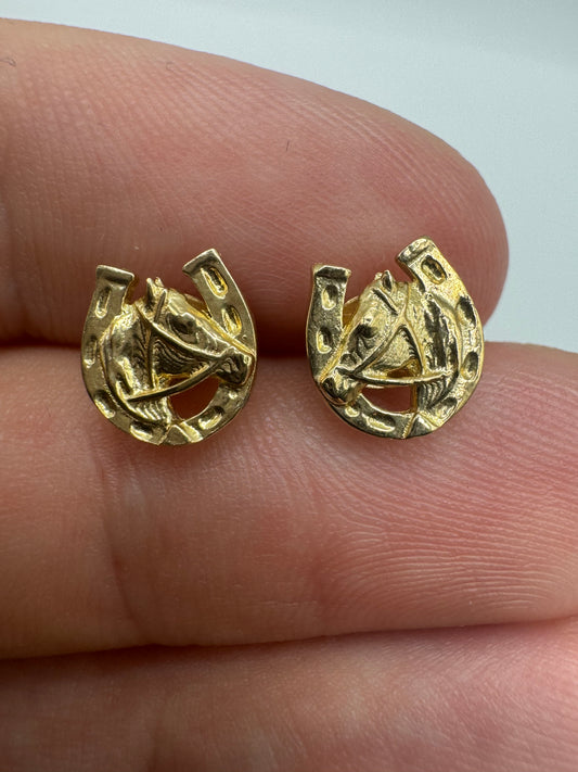 9ct gold horseshoe earrings