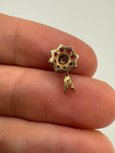 9ct gold ruby and diamond pendant