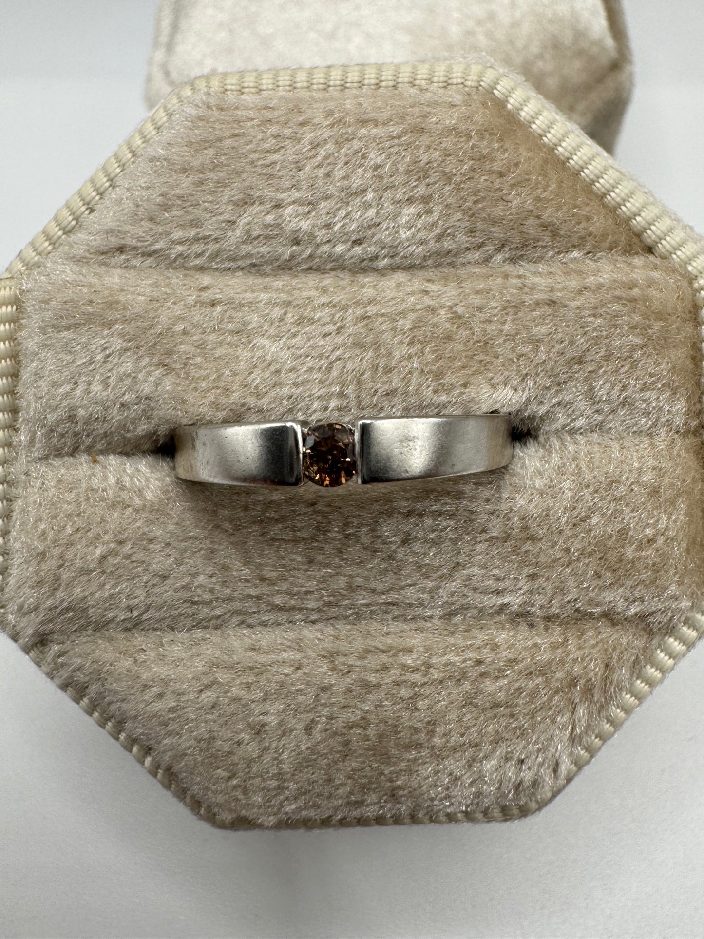 9ct white gold cognac diamond ring