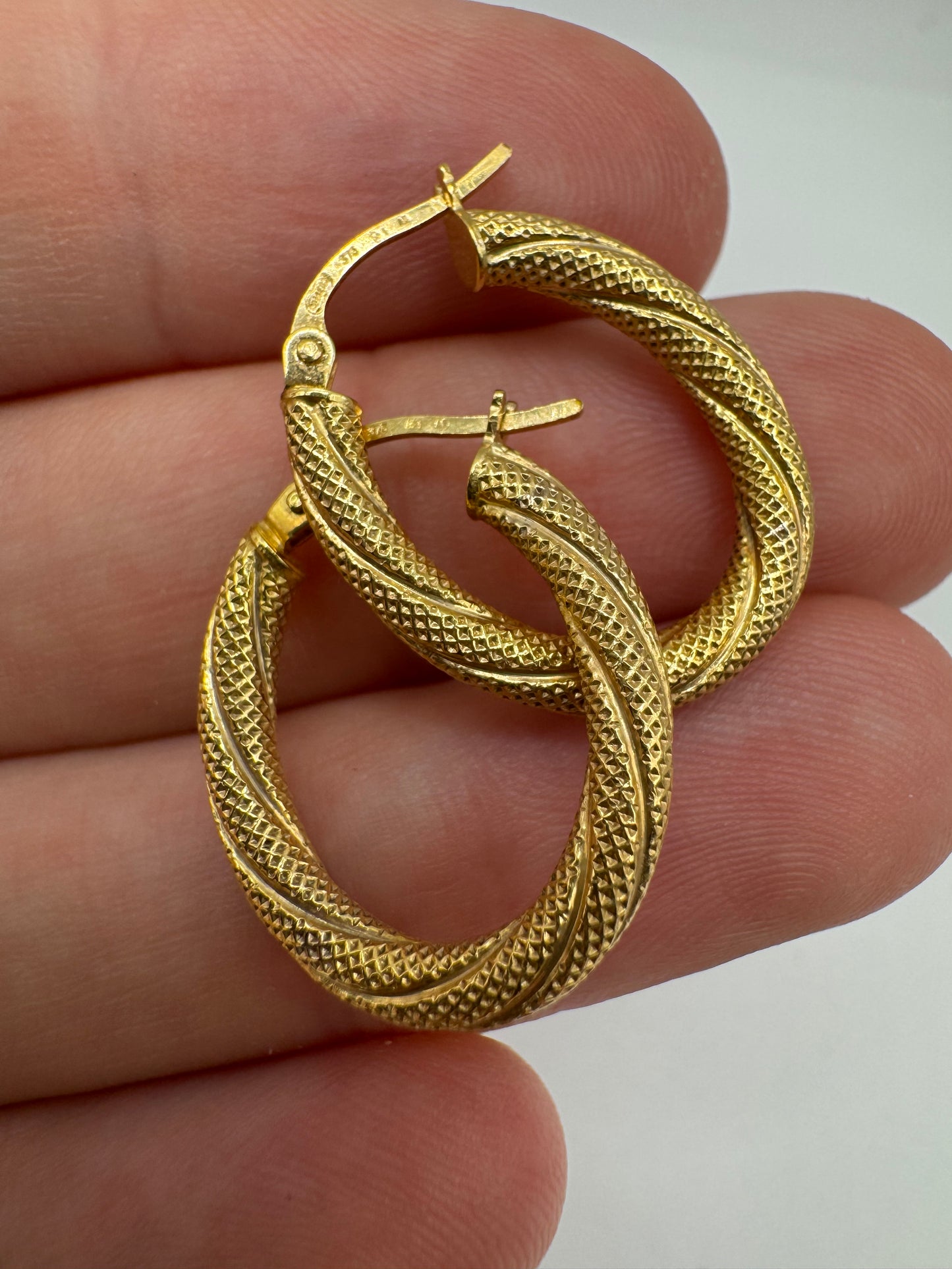 9ct gold creole earrings