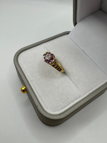 9ct gold ruby and diamond ring