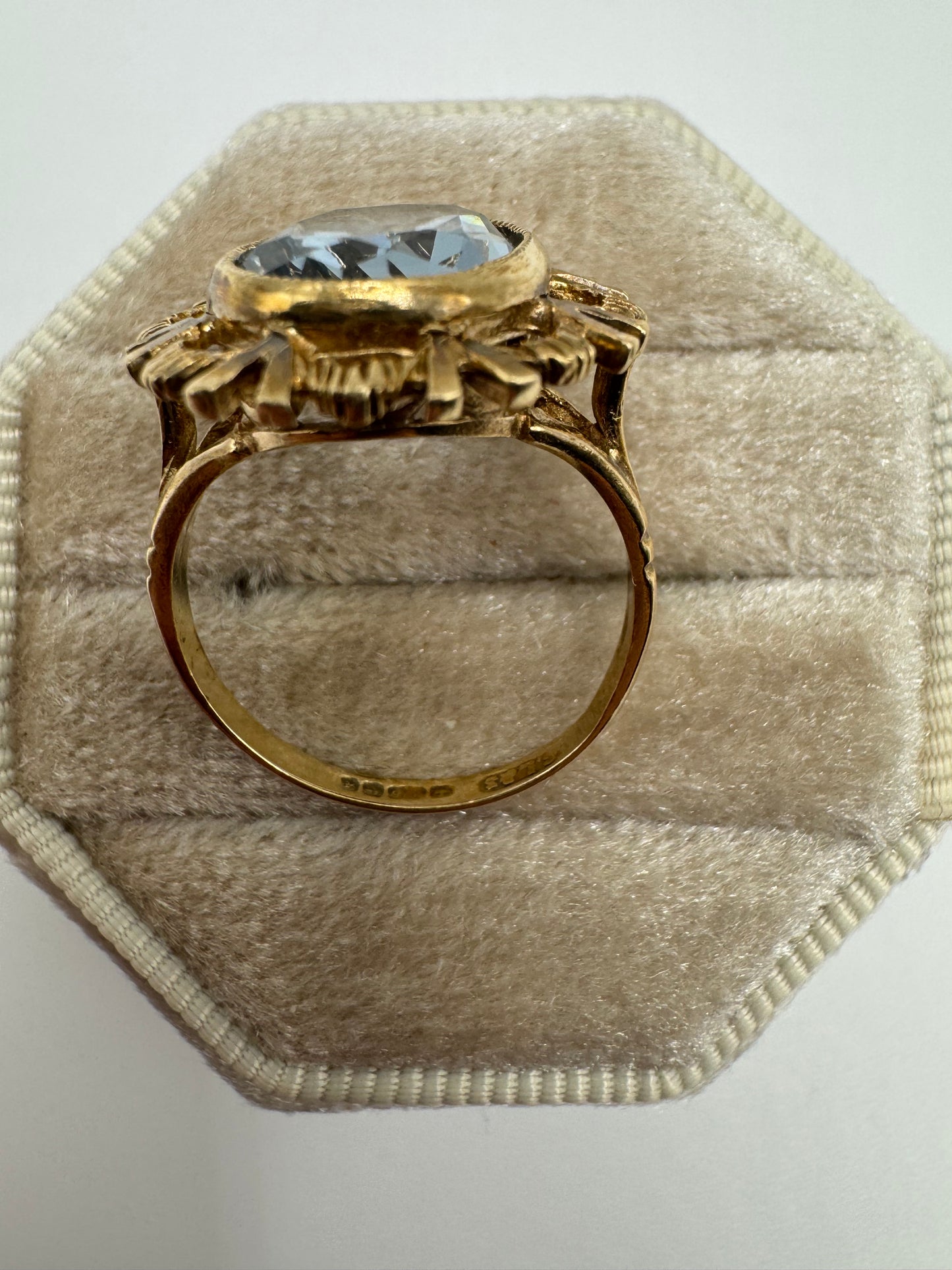 9ct gold blue topaz ring