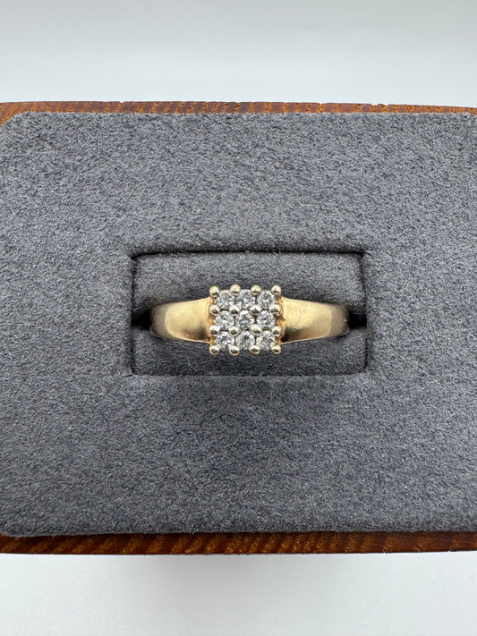 9ct gold diamond cluster ring