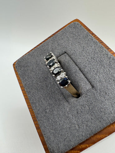 9ct gold sapphire and diamond ring