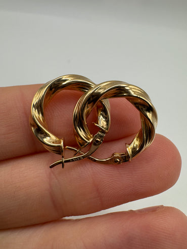 9ct gold creole earrings