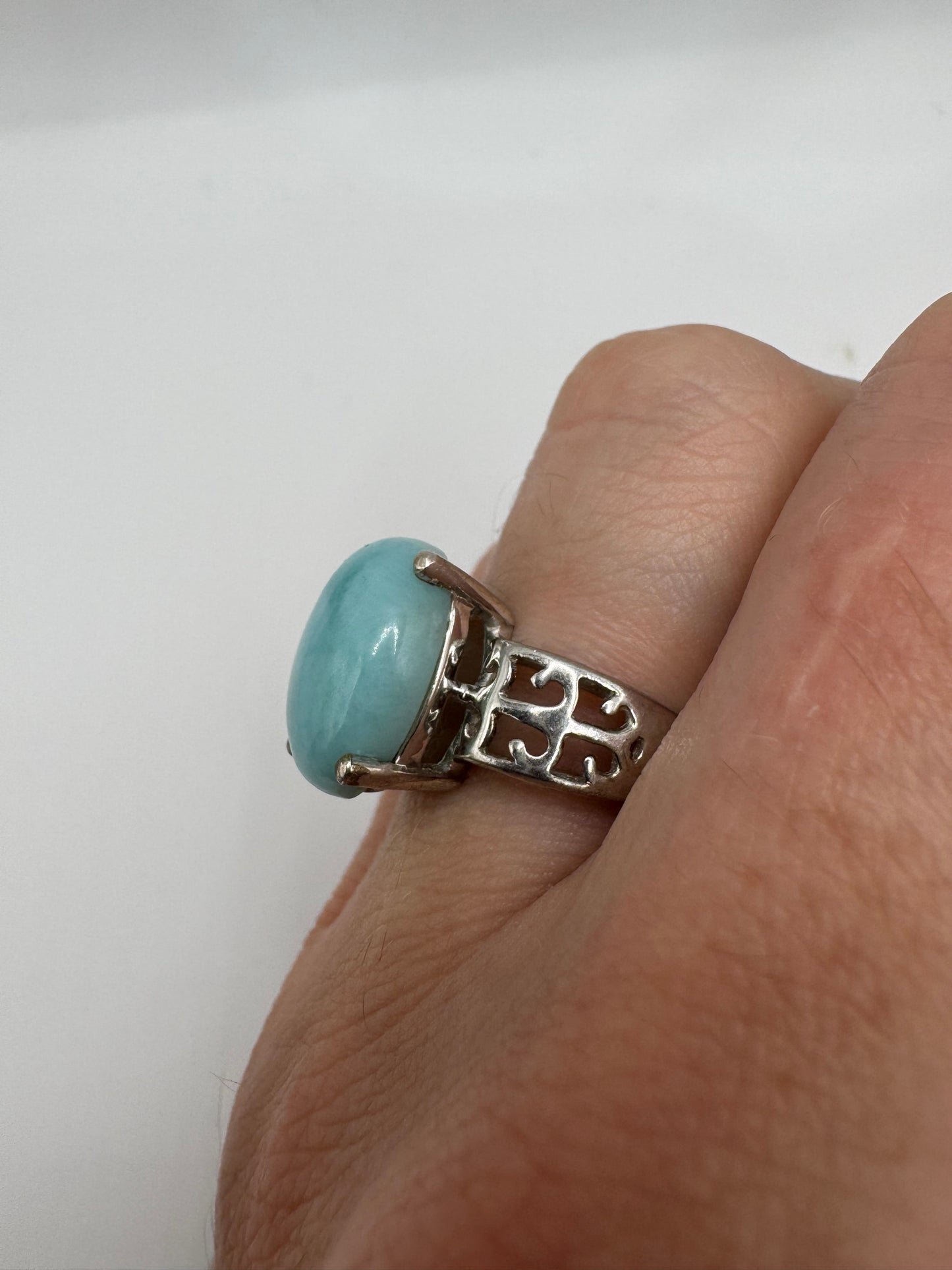 Silver gemstone ring