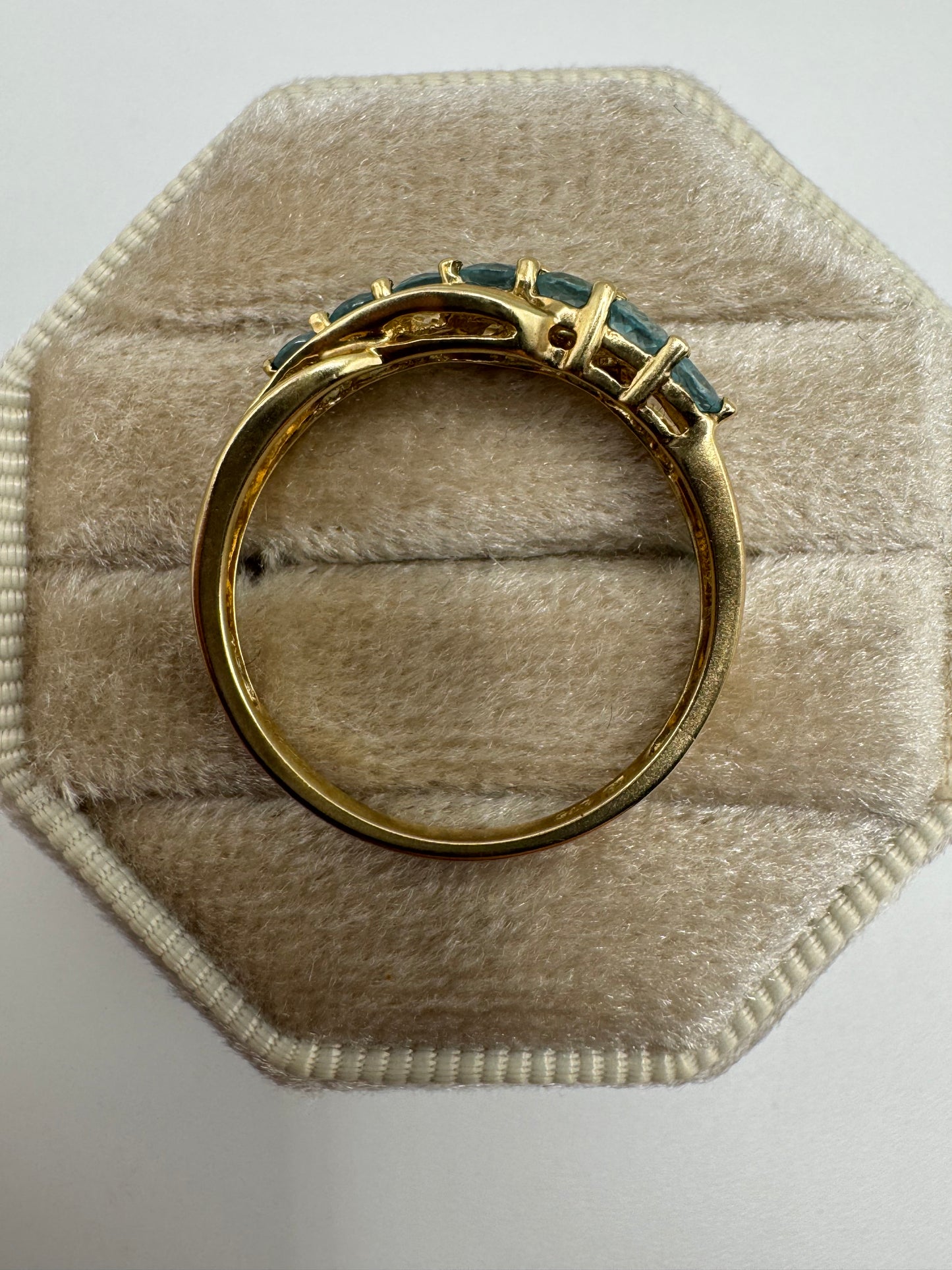 9ct gold blue apatite ring