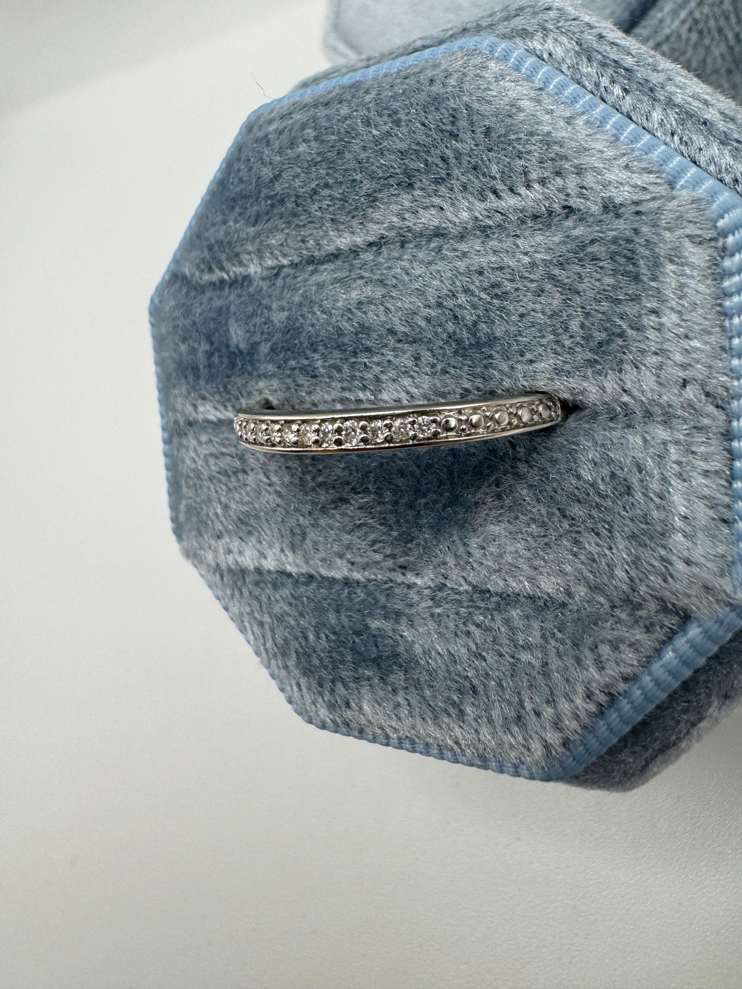 9ct white gold diamond half eternity ring