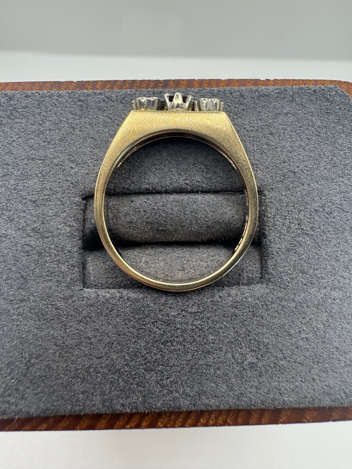 9ct gold ruby and diamond ring