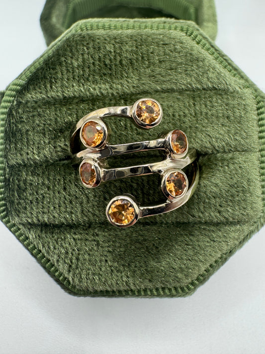 9ct white gold quartz cluster ring