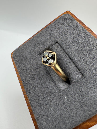 9ct gold black diamond ring