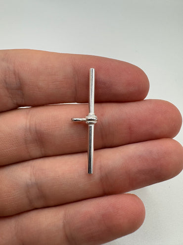 Silver 33mm t-bar charm