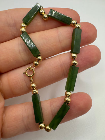 14ct gold jade bracelet