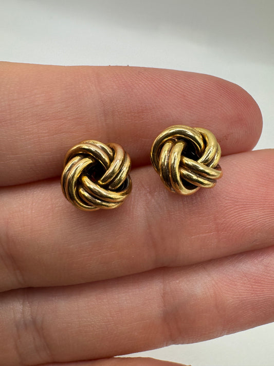 9ct gold knot earrings