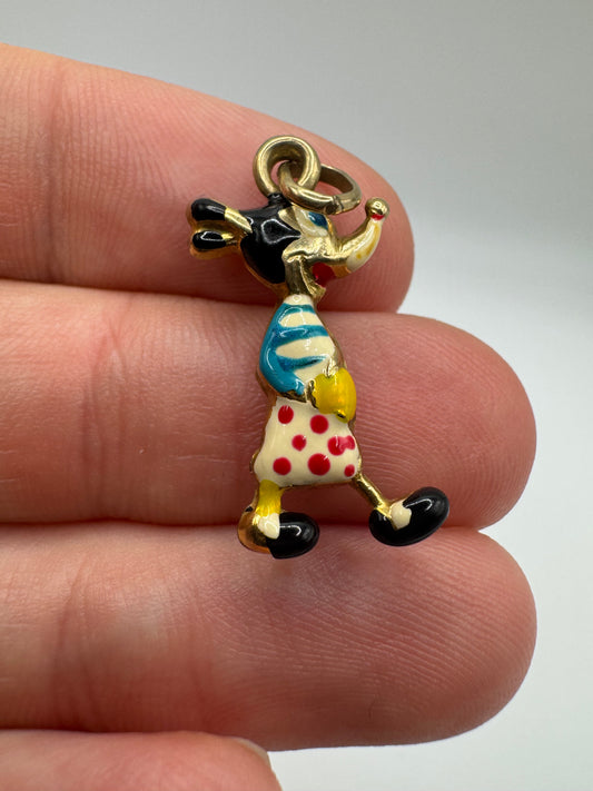 9ct gold enamelled character charm