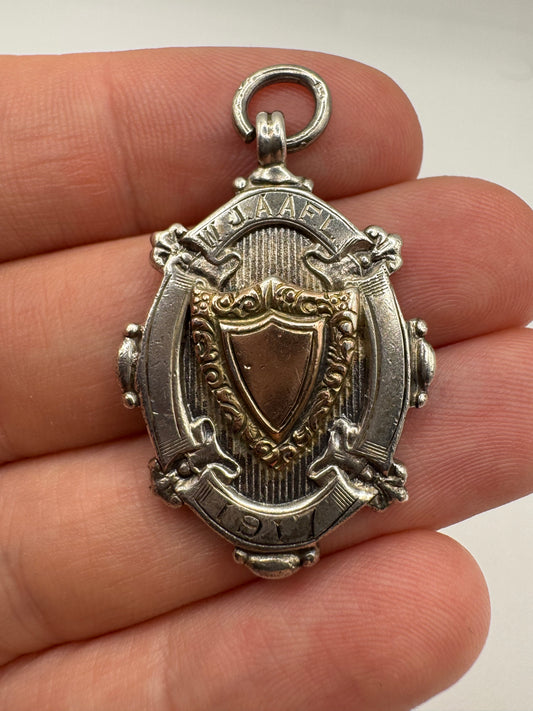 Silver shield fob pendant