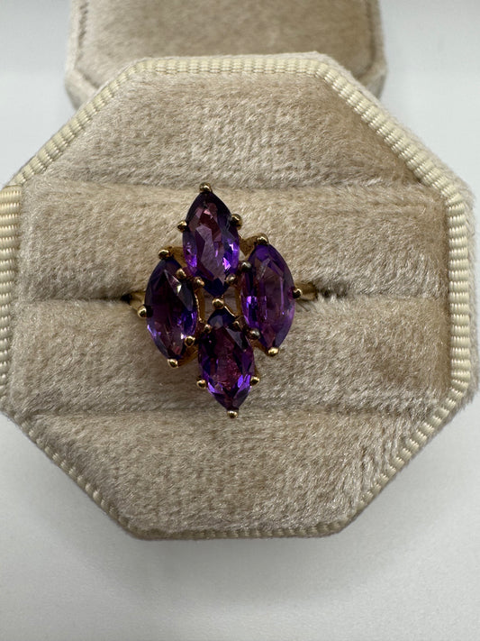 9ct gold amethyst ring