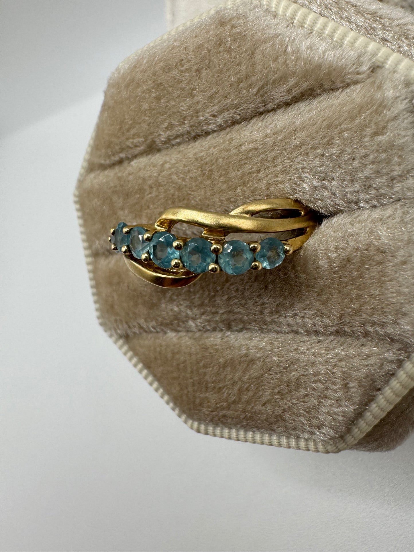 9ct gold blue apatite ring