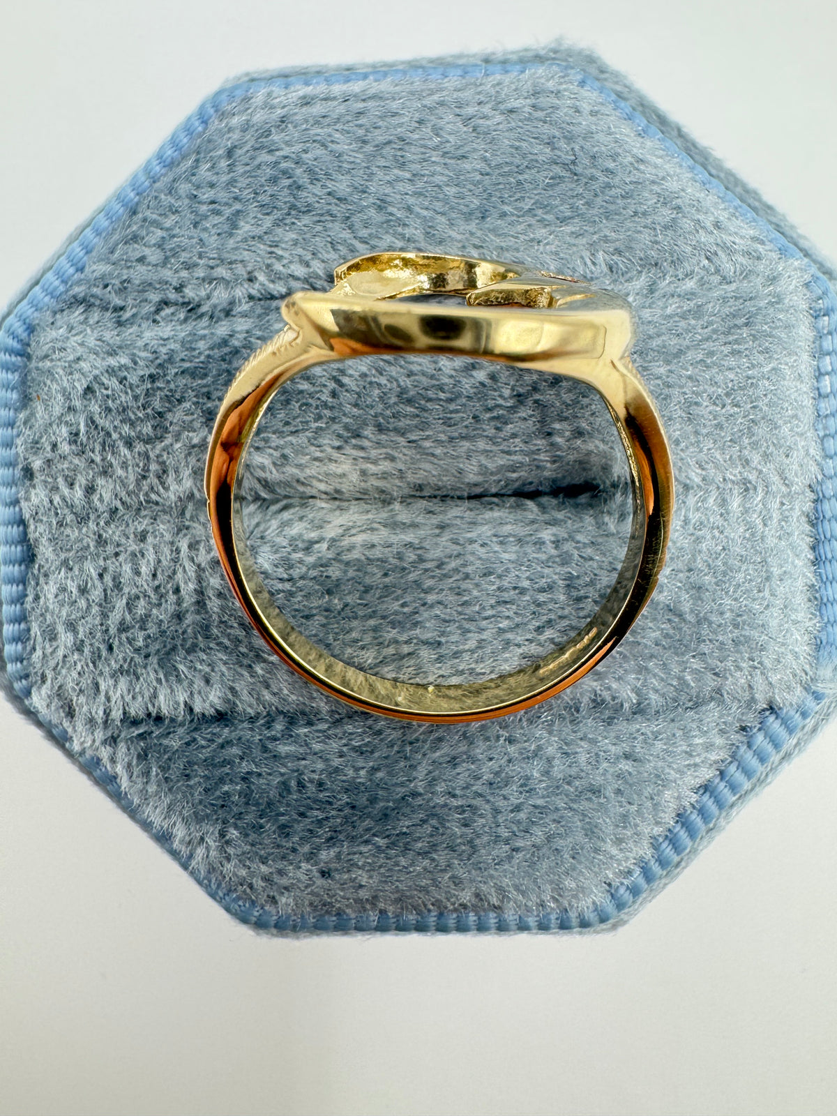 9ct gold ruby moon ring