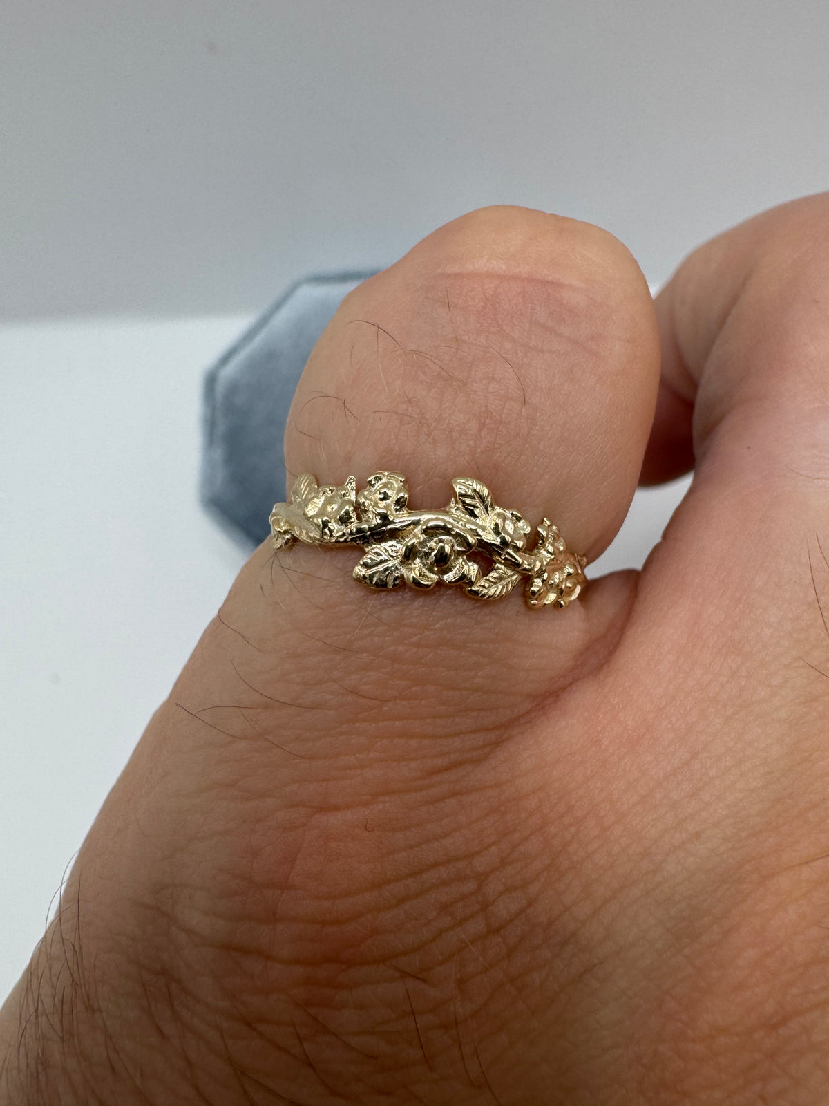 9ct gold forget me not ring