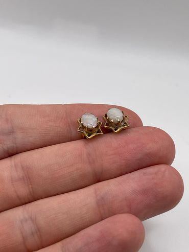 9ct gold opal earrings