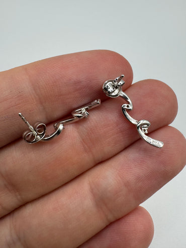 9ct white gold diamond earrings
