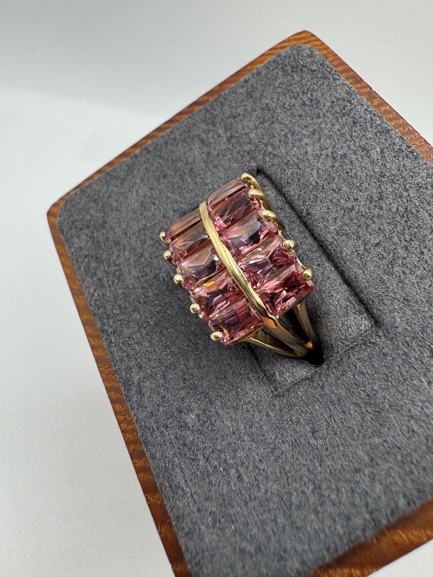 9ct gold tourmaline cluster ring