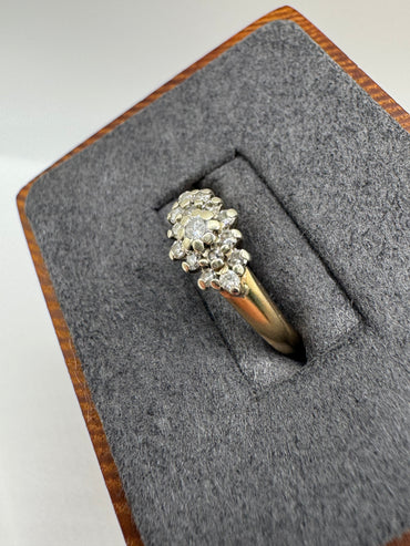 9ct gold diamond cluster ring