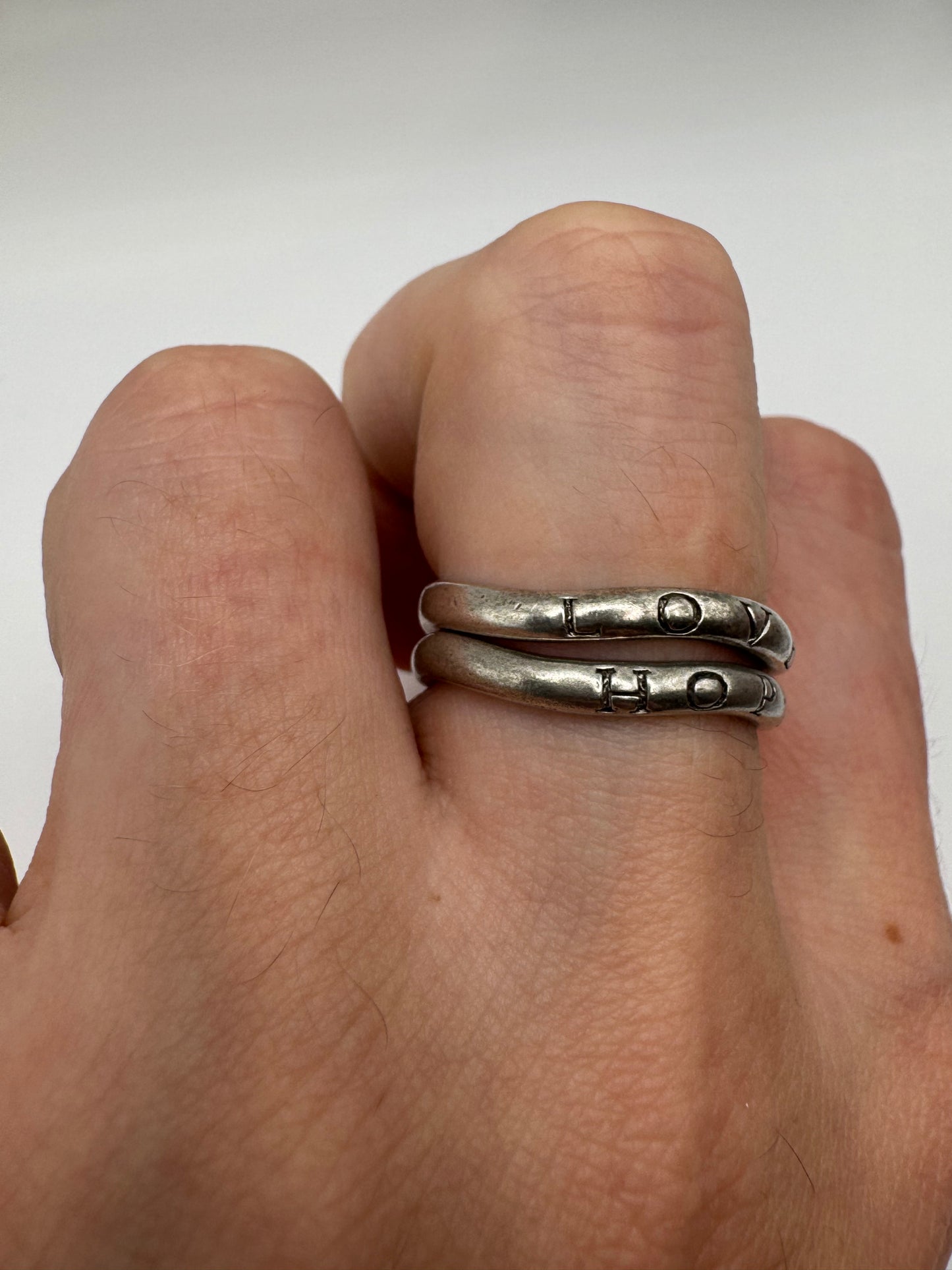 Silver “Love” and “Hope” ring (9.5-T)