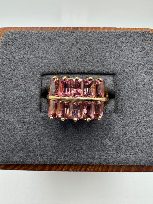 9ct gold tourmaline cluster ring