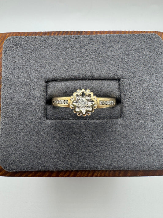 9ct gold 0.15ct diamond ring