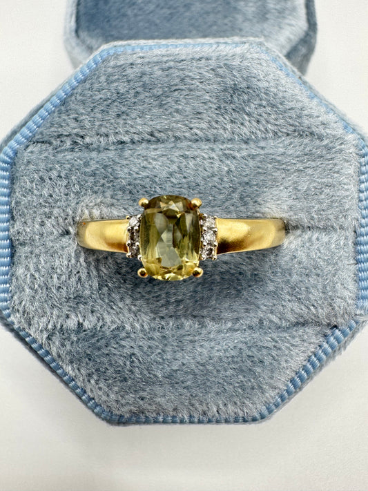 9ct gold sapphire and diamond ring
