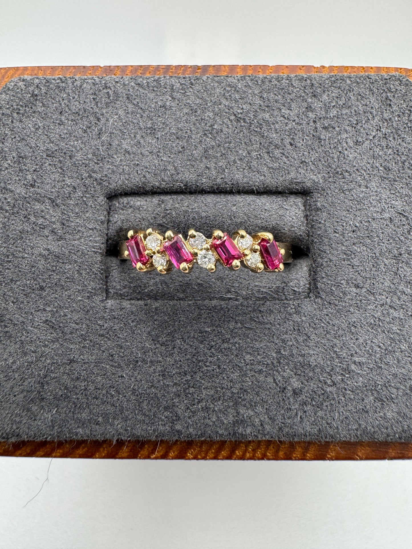 9ct gold ruby and diamond ring