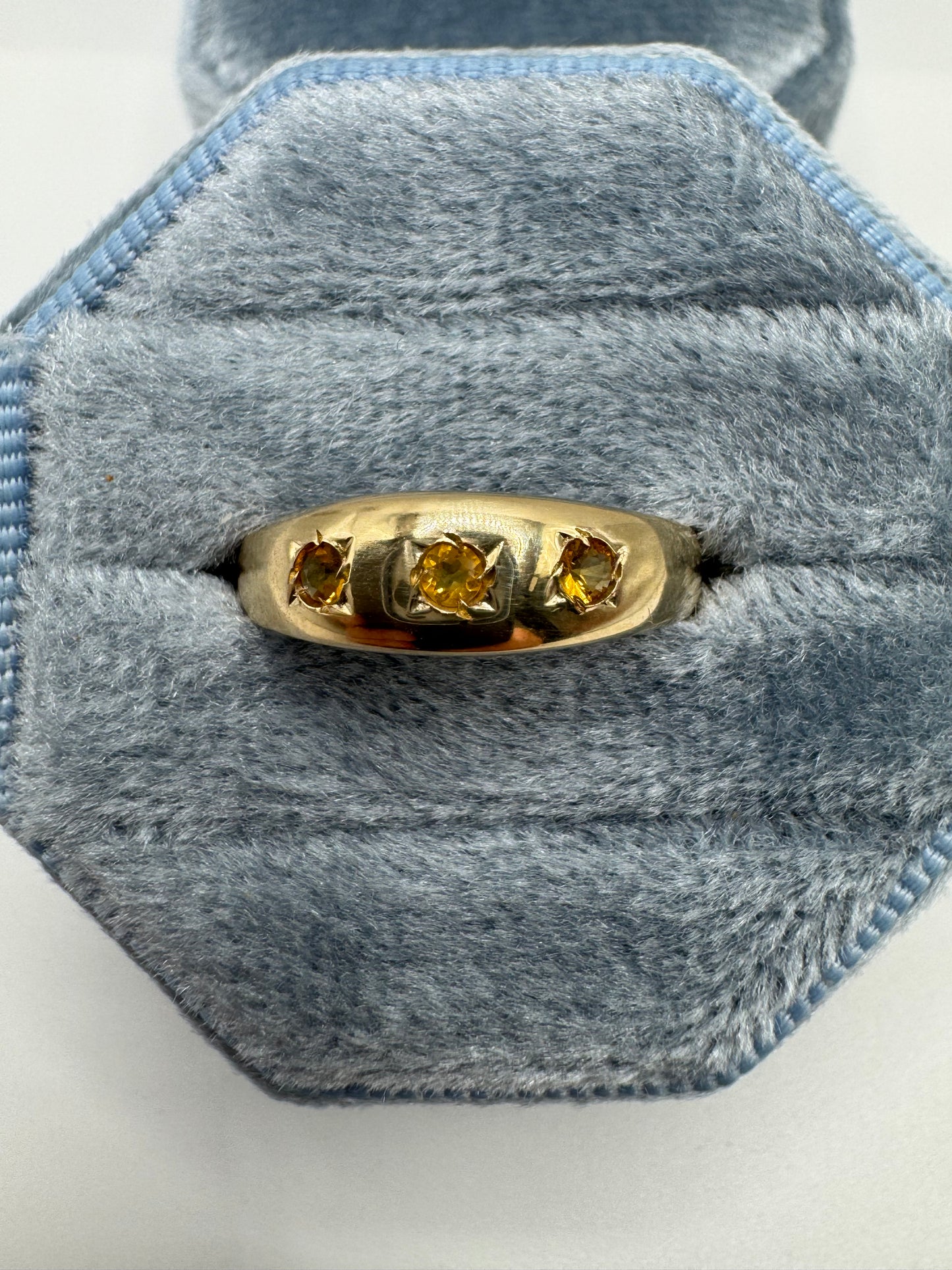 9ct gold citrine gypsy ring