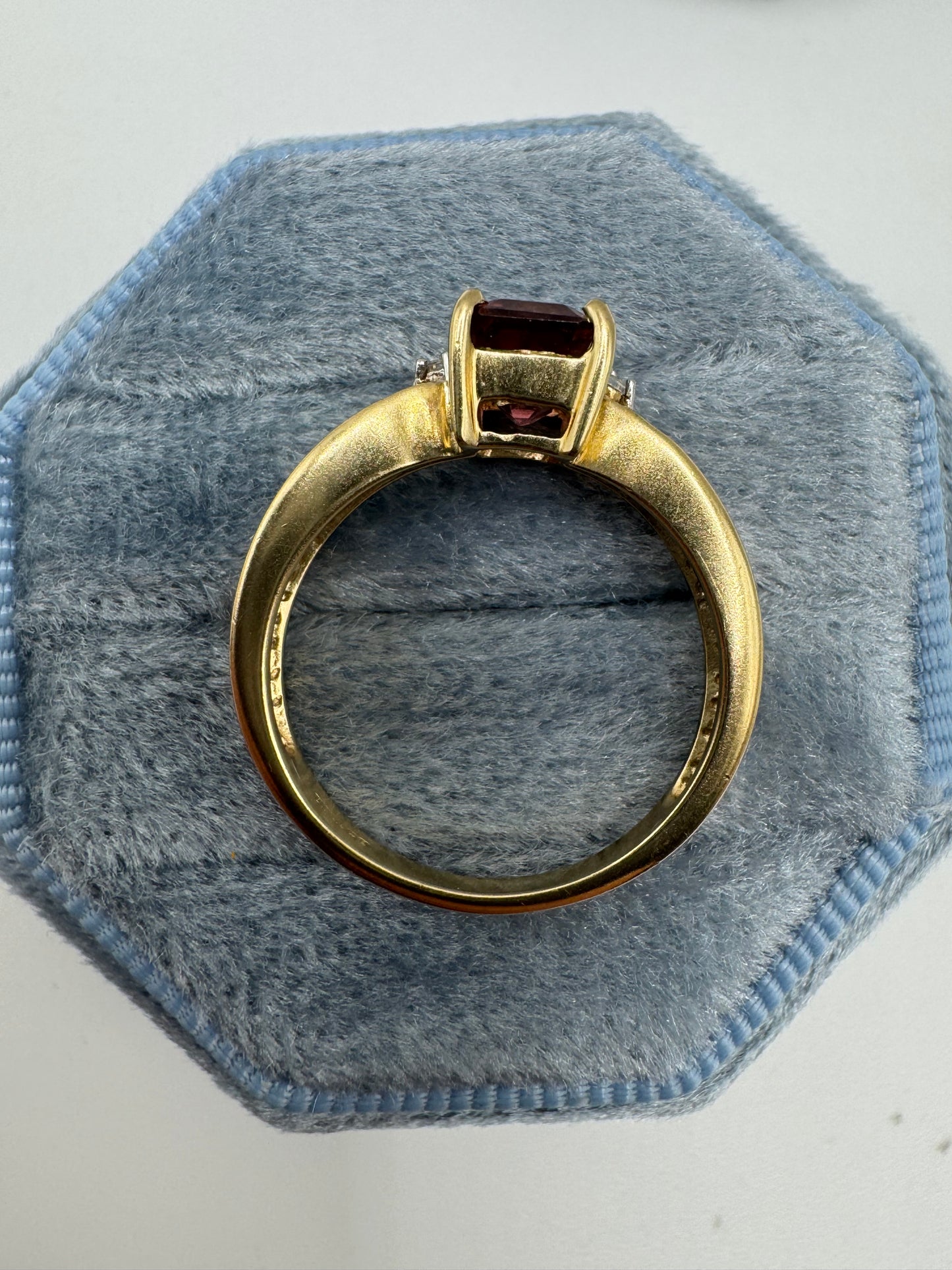 9ct gold tourmaline and zircon ring