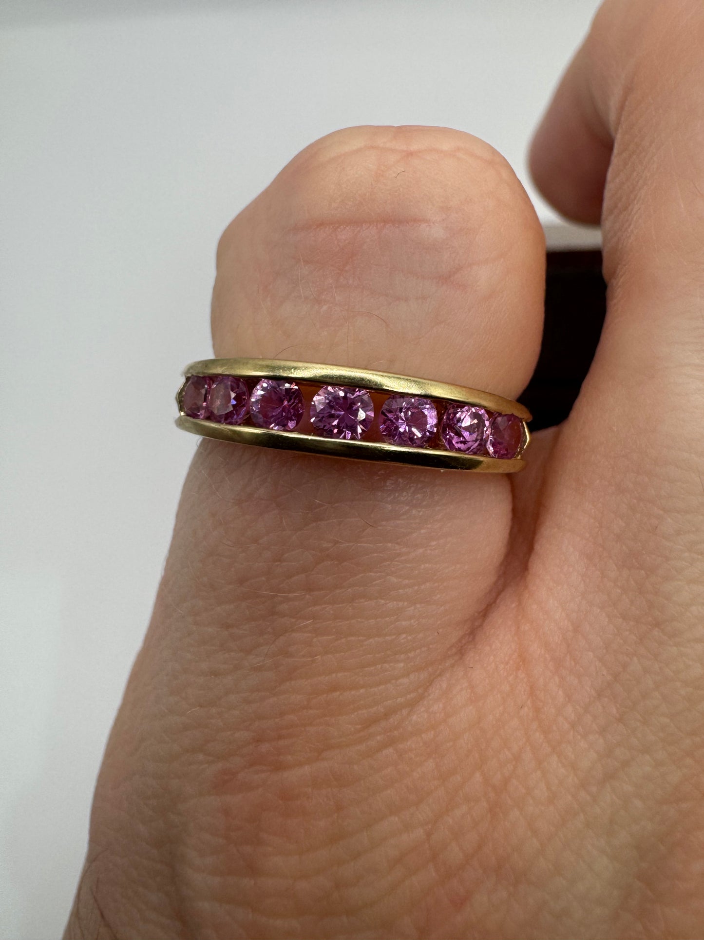9ct gold pink topaz ring