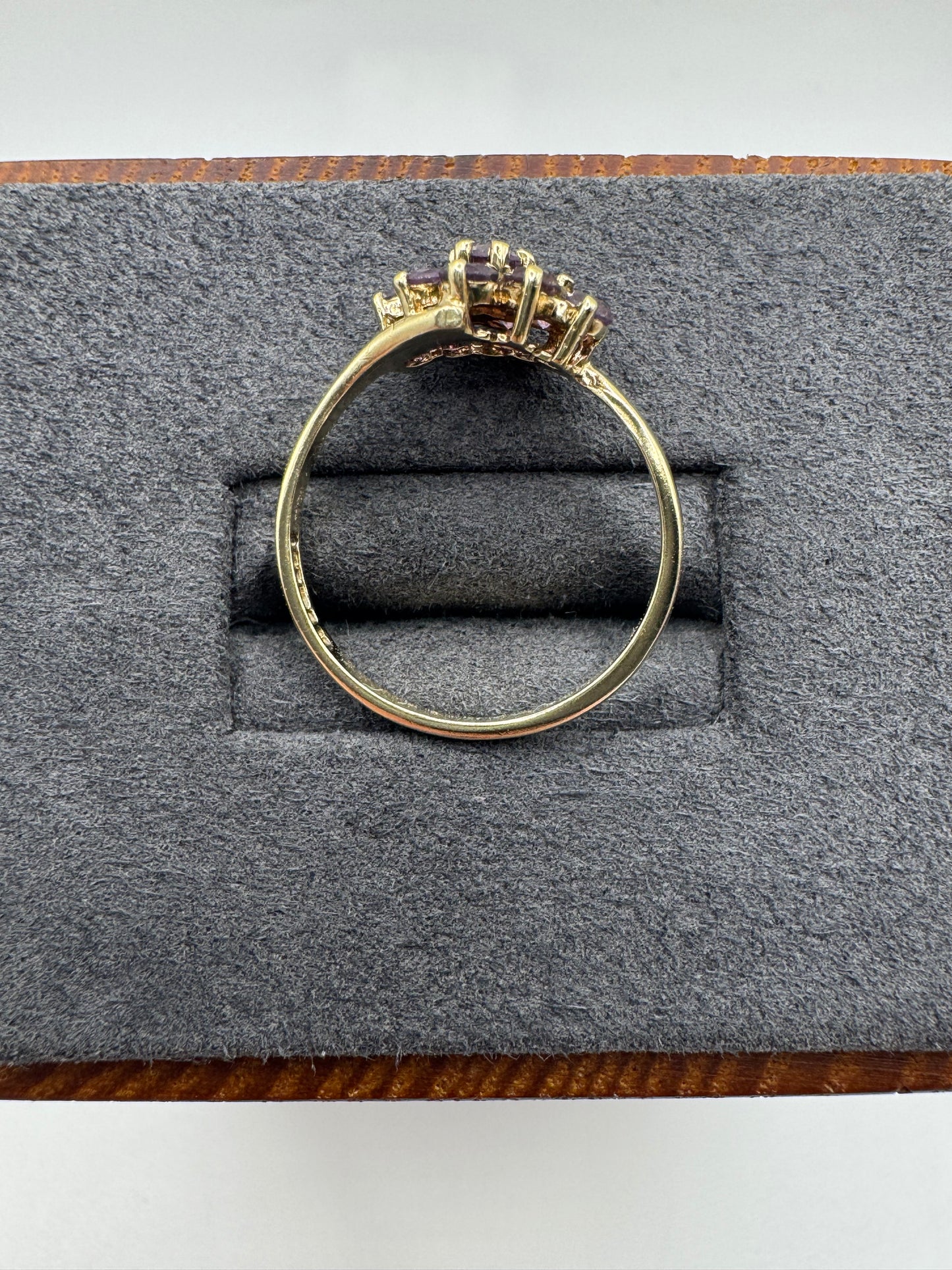 9ct gold amethyst cluster ring