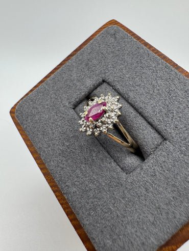 9ct gold ruby and diamond ring