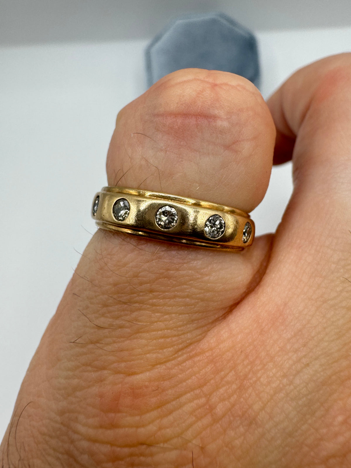 9ct gold 30 point diamond band