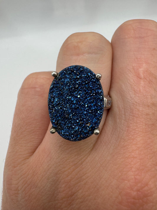 Silver gemstone ring