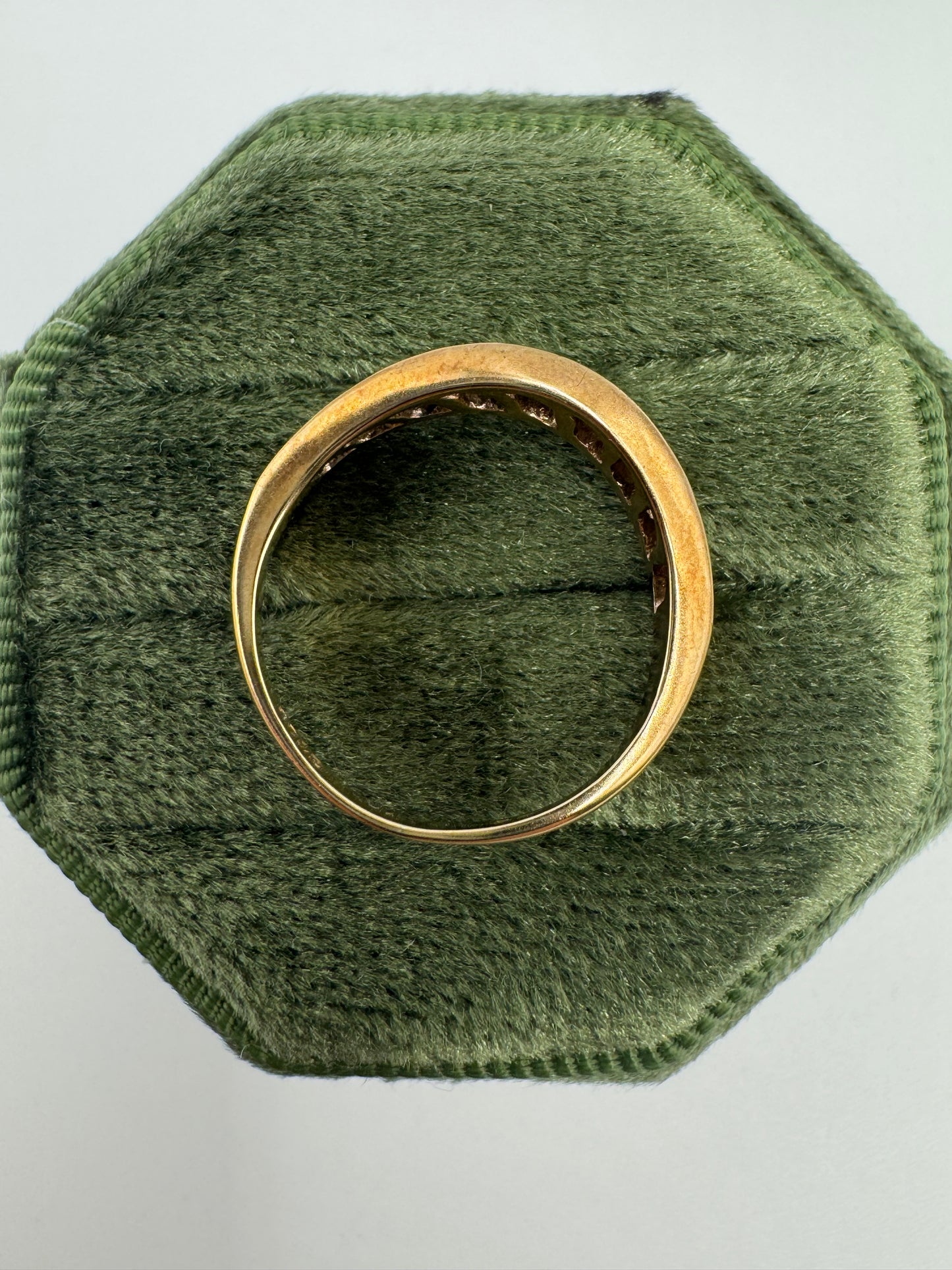 9ct gold diamond wishbone ring