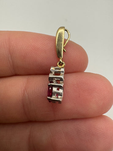 9ct gold ruby and diamond pendant