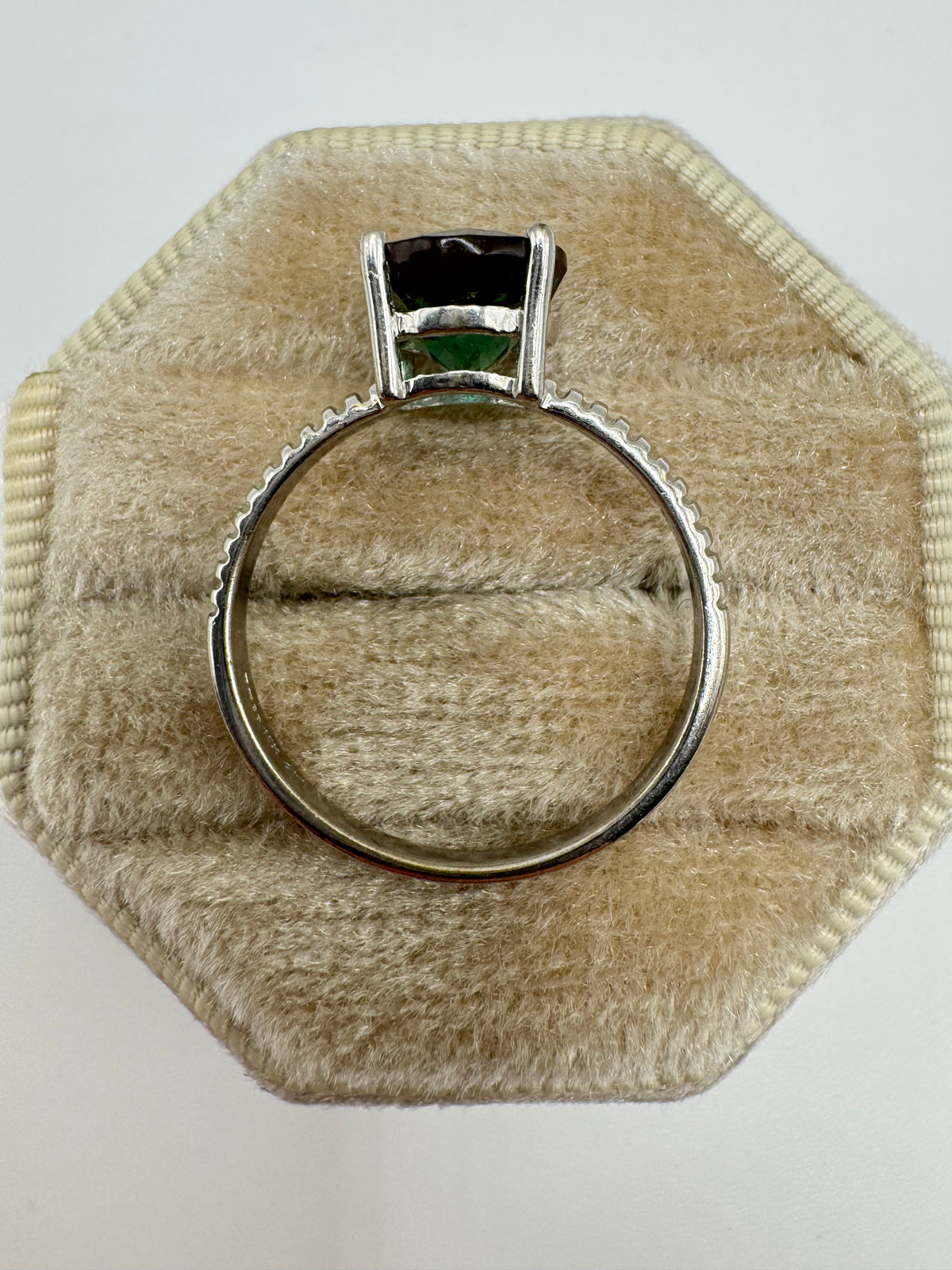 9ct white gold andesine ring